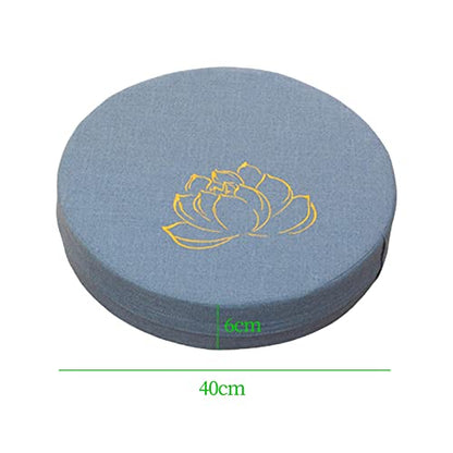 Meditation Cushion Washable 40cm Dia Traditional Tibetan Meditation Pillow Comfortable Floor Pillow for Outdoor Meditation, Blue 6cm