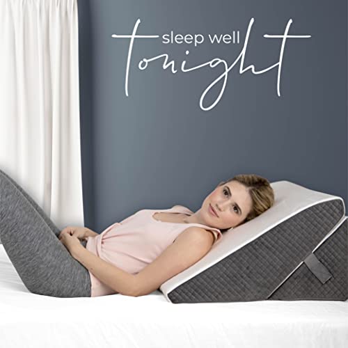 Kolbs Bed Wedge Pillow for Sleep Apnea, FSA Eligible Acid Reflux, and Back Pain Relief, with Chic Jacquard Cover - Headboard Wedges for Sleeping (Adjustable Height Wedge) - size: Adjustable Height Wedge