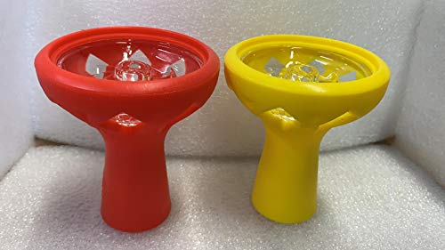 Glass Silicone 1 Hole Phunnel Bowl - Perfect with Lotus (Yellow)