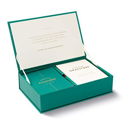 A Year of Gratitude Card Kit by Compendium - A Gratitude Note Card Kit to Inspire 52 Weeks of Giving Thanks - color: Green & Cream: A Year of Gratitude