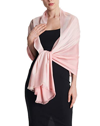 EURKEA Women's Scarf Pashmina Silky Soft Shawls Wraps Stole for Evening, Wedding and Gift - color: Sheer Blush Blend
