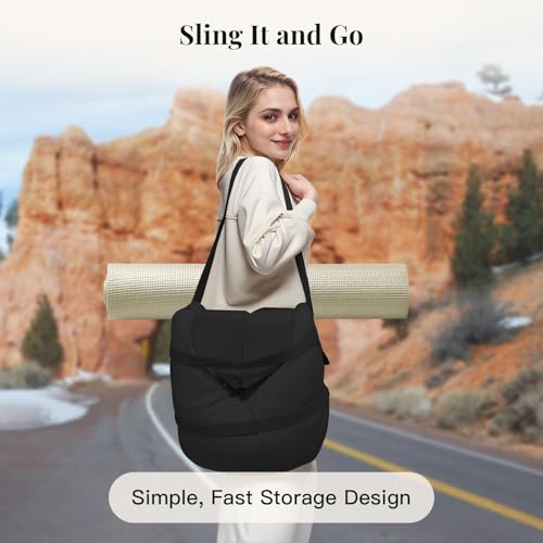 Syrinx Meditation Cushion Set – Zafu Yoga Floor Pillow with Knee Support Pads, Buckwheat Hull Filling, Carry Bag & Zabuton-Style Base - color: Black