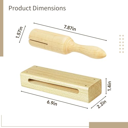 Portable Percussion Instrument Set – 5 Wooden & 5 Single Tone Blocks, 7.9 X 1.6 X 1.6 Inches, Ideal for Education & Gifting