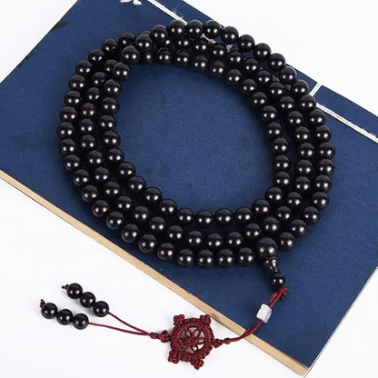 Natural Black Sandalwood 108 Mala Bracelet for Men Buddha Beads Necklace Ebony Prayer Beads Bracelet - style: 10mm Black Sandalwood - 41 inches