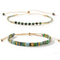 Tila Flat Beaded Stretch Bracelets for Women Stackable Gold Colorful Seed Beads Boho Bracelet Stack Adjustable Rope String Friendship Jewelry Trendy Holiday Gift - color: turquoise