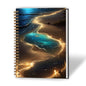 XUNLURY Blue and Gold Beach Notebook, Mystical Celestial Coastal Ocean Journal, Whimsical Beach Journal, Nature Lover Gifts Hardcover Spiral Notebooks, 5.5x8.3 Inch - color: Color_13