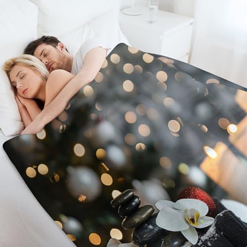 Zens Stones Snowflakes Throw Blanket, Soft Lightweight Cozy Warm Relaxing Spiritual Candle Flannel Blankets for Couch Bed Travel, 50"x70" - color: Zens Stones Snowflakes, size: 50"x70"