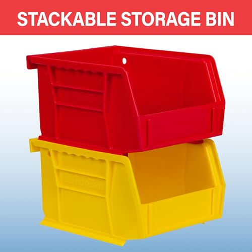Akro-Mils 30210 AkroBins Plastic Storage Bins, Space-Saving Stackable Bins for Garage, Pantry, Craft Organization, 5" x 4" x 3", Clear, 24-Pack - color: Clear