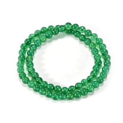 14in Agate Wrap Bracelet for Women Men Natural Round Beaded Agates Stone Healing Stretch Bracelets Elastic Handmade Polished Gemstone Beads Bracelet - color: Green Agate, size: 6mm Beads
