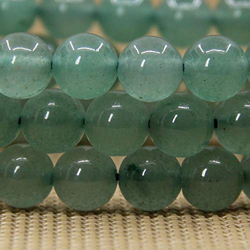 Angelstones Handmade Natural Healing Gemstone 8mm Round Beads Stretch Crystal Bracelet 7 Inch Unisex - color: Green Aventurine