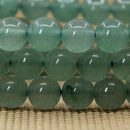 Angelstones Handmade Natural Healing Gemstone 8mm Round Beads Stretch Crystal Bracelet 7 Inch Unisex - color: Green Aventurine
