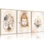 Lhoiplme Zen Wall Art Decor Buddha Lotus Flower Artwork Tree of Life Canvas Painting Yoga Meditation Studio Wall Art Mindfulness Spiritual Energy Poster for Living Room Bedroom 8x10x3 Inch Unframed