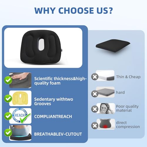 Sondor Travel Cushion,Air Seat Cushion,Evolution Cushion Portable & Lightweight Inflatable Seat Cushion - Ideal for Airplane Chairs, School Bleachers, Stadium Seats, and Wheelchairs - color: Black