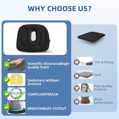 Sondor Travel Cushion,Air Seat Cushion,Evolution Cushion Portable & Lightweight Inflatable Seat Cushion - Ideal for Airplane Chairs, School Bleachers, Stadium Seats, and Wheelchairs - color: Black