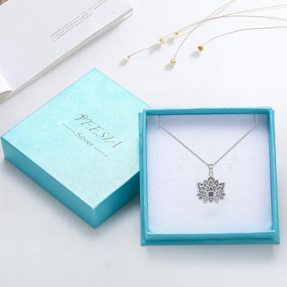 Evil Eye Necklace for Women 925 Sterling Silver, Protection Necklace with Blue Evil Eye Charm, Evil Eye/Lotus Pendant Jewelry, Birthday Christmas Gifts for Her - style: Lotus Evil Eye Necklace