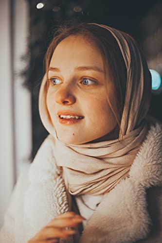 Achillea Lightweight Pashmina Scarf for Women – Soft Silky Shawl Wrap for Evening Dresses, Bridesmaids & Everyday Wear - color: Tan