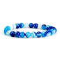 Cherry Tree Collection - Small, Medium, Large Sizes - Gemstone Beaded Bracelets For Women and Men - 6mm Round Beads - color: Lace Agate Blue, size: Medium
