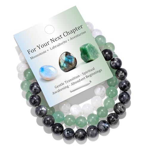 Healing Crystal Bracelets for Women Men 8mm Tiger Eye Hematite Black Obsidian Natural Stone Beaded Stretch Bracelet Triple Protection Handmade Gemstone Reiki Spiritual Jewelry Gifts - color: Next Chapter, size: 8mm