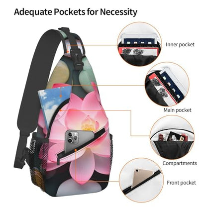 Yoga Spa Meditation Spiritual Sling Bag For Men Crossbody Backpack,Women Shoulder Bag For Travel Sport