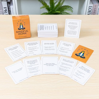 Workplace Mindfulness & Team Building Cards Mindful Work Bundle (2 Deck Set for Team Meetings, Reflection & Workplace Wellbeing)