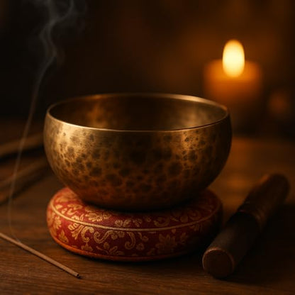 Tibetan Singing Bowl Mallet Suede Wooden Striker Leather Wrapped Meditation Mallet Sound Bowl Stick Buddha Musical Instruments for Buddhist Meditation Yoga Chime (Black and Brown) (1)