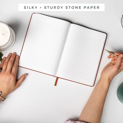 Stone Paper Journal Premium A5 Hardcover Vegan Leather Notebook Journal | 160 Pages | Premium Quality Professional Notebook For Men and Women |Comes With Gift Box Waterproof Notebook - color: Matt Pink