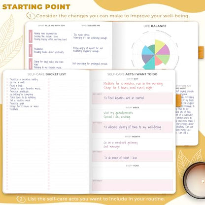 Clever Fox Self-Care Journal – Wellness & Daily Reflection Notebook – Mental Health & Personal Development Journal – Self-Care, Meditation & Mood Journal for Women & Men – Large (Amber Yellow) - color: Amber Yellow, size: Smaller Than A4 (7x10'')