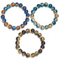 LANG XUAN Beaded Stretch Bracelets for Women Men Healing Crystal Stone Bracelet Bead Adjustable Unisex Gemstones Bracelets 10MM Weave Jewelry Gifts - color: 3pcs Stretch