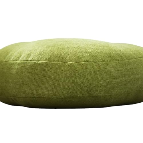 WJXBoos Round Floor Pillows,Extra Thick Large Cushion Pillows Seating Flax Tufted Corduroy Indoor Outdoor Seat Cushion Floor Seat Pads for Bay Window Tatami (Green,17"x17"x5")