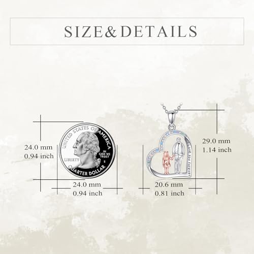 YFN Daughter Gifts from Dad 925 Sterling Silver Daughters Heart Necklace Birthday Christmas - color: Silver-Daughter Necklace Jewelry