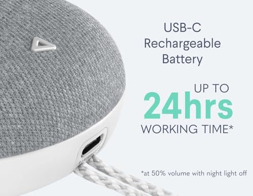 SNOOZ Go 2 Travel White Noise Sound Machine - 12 Sounds, Rechargeable Bluetooth Speaker, Nightlight - Portable Sound Machine for Hotels, Sleep, Adults, Baby Registry, Kids, White Noise for Sleeping