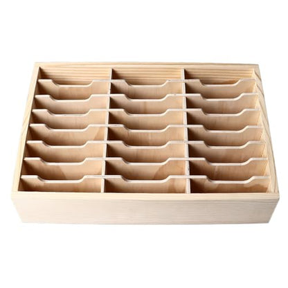 24 Grid Wooden Desktop Storage Box Mobile Phone Management Organizer Office Meeting Finishing Multi Rack Jewelry Storage Box Earrings Rings Necklace Display Case
