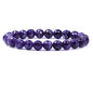 Amandastone Natural Gemstone 8mm Round Beads Stretch Bracelet 7 Inch - color: Faceted African Amethyst