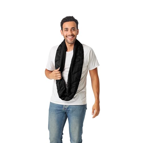 PYVOT Weighted Infinity Scarf, 3 lb Sensory Shoulder Wrap for Everyday Comfort - color: Black