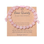 Pingyongchang Stress Relief Anxiety Yoga Bracelet,Crystal Stone Mantra Bracelets for Women Natural Beaded birthday Gifts Inspirational Bracelet for Men - color: Rose Quartz