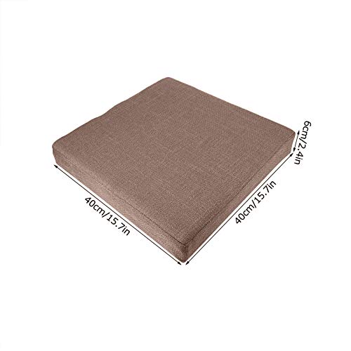 Household Square Floor Cushion for Yoga and Meditation, Removable Washable Meditation Mat Cushion - color: square linen brown