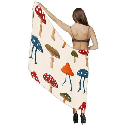 Fashion Travel Swimwear Bikini Wrap All Seasons Chiffon Scarf Beach Yarn Shawl - color: Color985