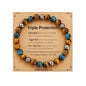 Gnamy Crystal Bracelet Gifts for Men Him- Triple Protection Hematite Black Obsidian Tiger Eye Gemstone Beaded Bracelets Birthday Healing Jewelry Gifts - style: Style 3