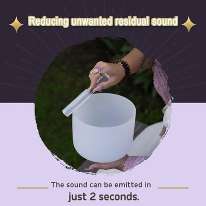 4 Pcs Singing Bowl Mallet Set Includes Solid and Hollow Acrylic Silicone Rubber Striker Mallet for Playing Quartz Crystal Singing Bowls with Bundle Pocket(WhiteGreen) - color: WhiteGreen