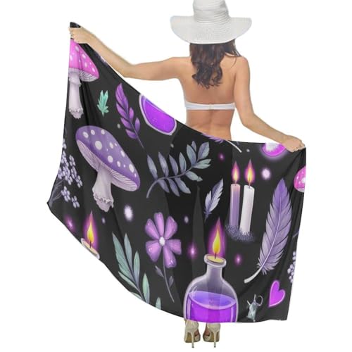 Women's Lightweight Long Scarf Thin Scarf Beach Headscarf Wimwear Bikini Wrap - color: Color649