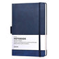 Lemome Thick Classic Notebook with Pen Loop - A5 College Ruled Hardcover Writing Notebook with Pocket + Page Dividers Gifts, Banded, Large, 180 Pages, 8.4 x 5.7 in - color: blue