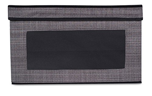 Internet's Best Storage Box with Window - Durable Storage Bin Basket Containers with Lids and Handles - Clothes Nursery Toys Organizer - Grey - color: Grey