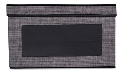 Internet's Best Storage Box with Window - Durable Storage Bin Basket Containers with Lids and Handles - Clothes Nursery Toys Organizer - Grey - color: Grey