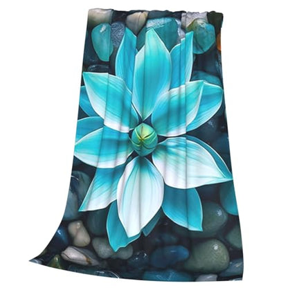 Zen Blanket Anti Pilling Throw Blue Lotus Flower Bloom in Water Fleece Flannel Lightweight Cozy Bedspread Living Room Women Adults and Kids Bed Sofa 60"X50" - color: Zen3