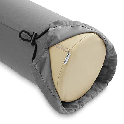 Saloniture Microfiber Cylinder Pillow Case Cover for Massage Table Bolsters - 30 x 9 Inch with Drawstring Closure, Gray - color: Gray