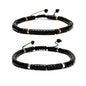 Mixed Gemstone Adjustable Braided Beaded Bracelet for Women, 2x4mm Heishi Disc Natural Healing Stone Summer Beach Jewelry, Yoga Gift for Her - color: Black Obsidian