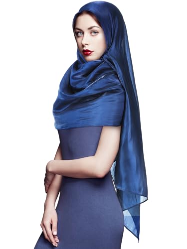 Geyoga Women's Scarf Shawls and Wraps for Evening Dress Fashion Scarf for Wedding Bridesmaid Ramadan Gifts - color: Dark Blue