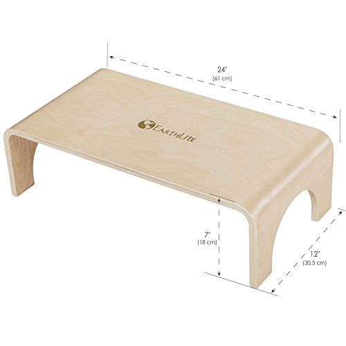 EARTHLITE Wooden Step Stool - Beautiful Finish, Large Surface, Strong & Stable Bed Step, Foot Stool, Massage Step-Up (4" or 7") - style: 7" High