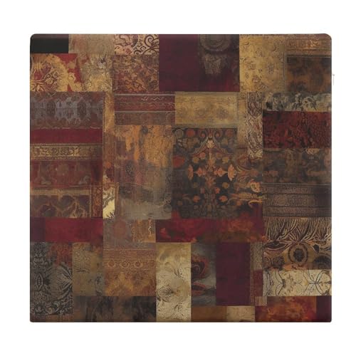 Patchwork Pattern Degrees of Comfort Meditation Floor Pillow, Square Large Pillows Seating for Adults, Tufted Corduroy Cushions for Outdoor Yoga Tatami Fireplace Living Room 15x15 Inch