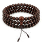 Agan Traders 108 Mala Prayer Beads Necklace for Men & Women – Tibetan Buddhist Prayer Beads Wrist Mala - Handmade Yak Bone Japa Mala Beads for Meditation, Yoga & Healing - color: Rosewood-8mm